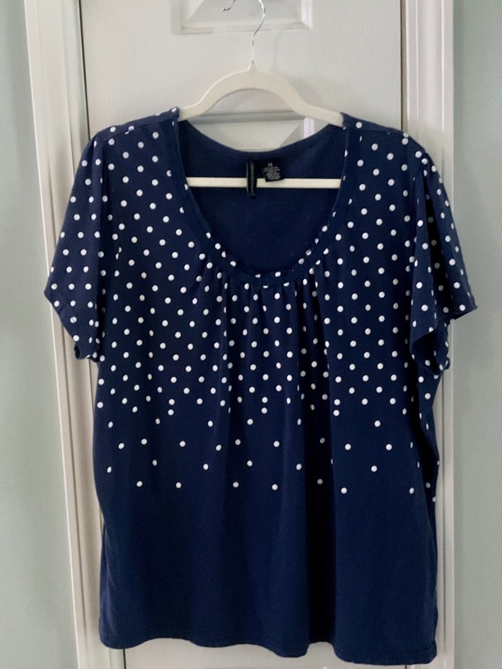 Agnes Orinda Women's Plus Size V-Neck Short Sleeve Top Sz 2x
